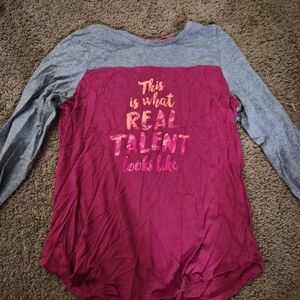 Athletic Works Kids Long Sleeve Shirt - Pink and Gray